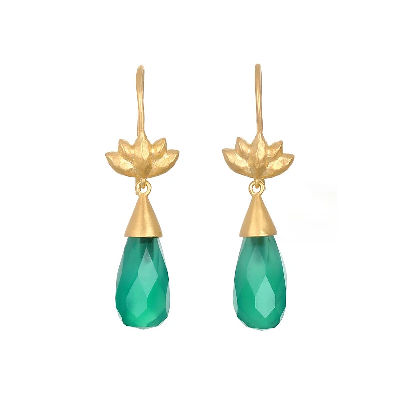 gold earrings for women -Guided Journey Lotus  Earrings