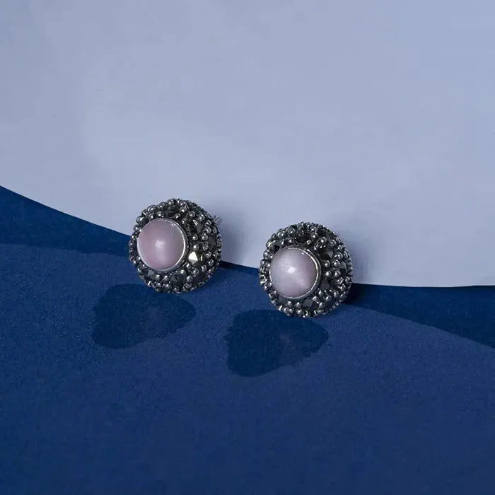 gemstone stud earrings for women -Blush Drop Tops