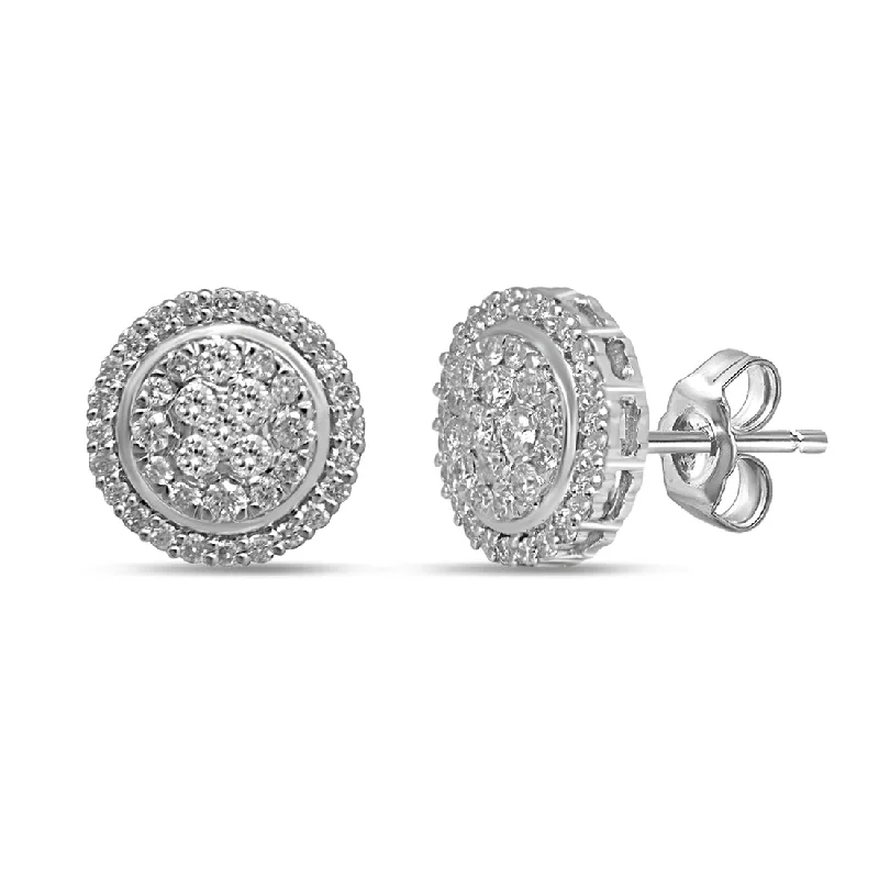 colorful earrings for women -9ct White Gold 0.50ct Diamond Stud Earrings