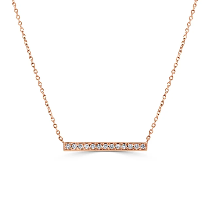 classic diamond necklaces for women -14k Gold & Diamond Bar Necklace