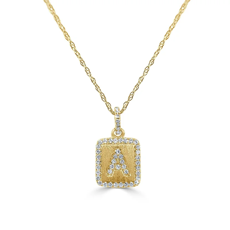 multi-layer necklaces for women -14k Gold & Diamond Small Initial Necklace