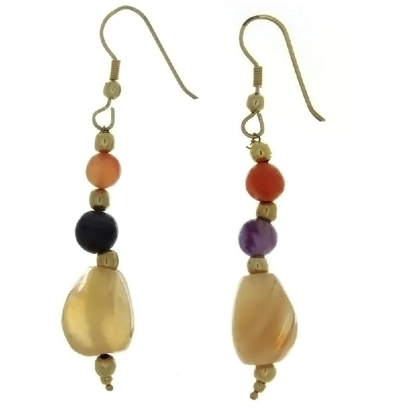 teardrop earrings for women -DANGLE BEGGAR BEAD EARRINGS