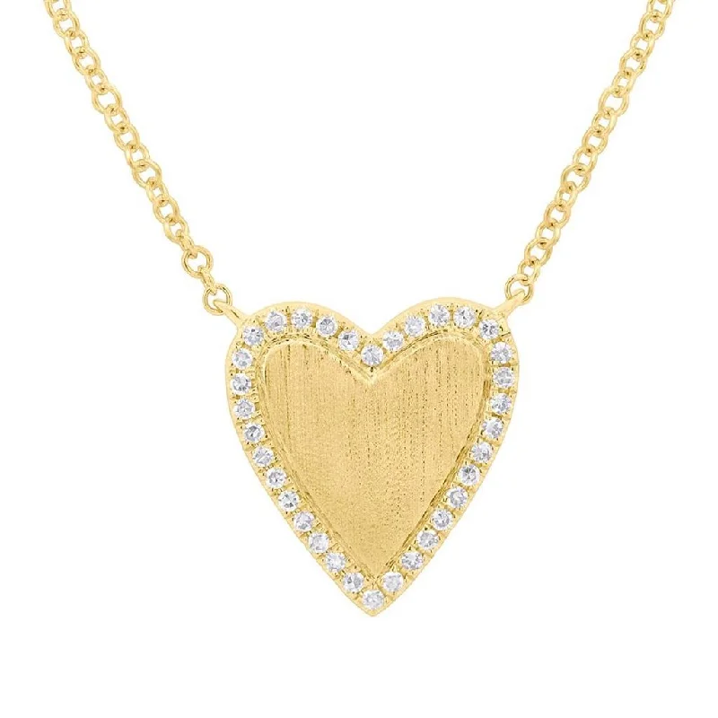 zodiac necklaces for women -Shy 14Ky Diamond Heart Pendant Necklace