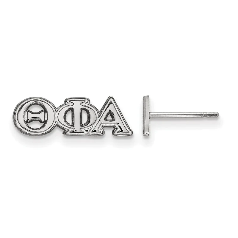 charm earrings for women -Sterling Silver Theta Phi Alpha XS Greek Letters Post Earrings