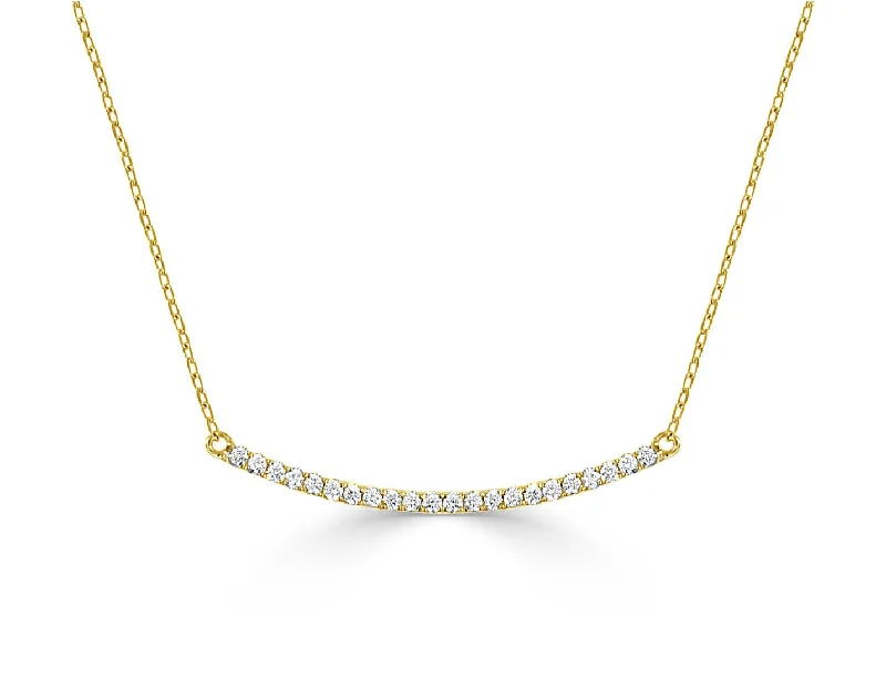 unique necklaces for women -14k Gold & Diamond Bar Necklace