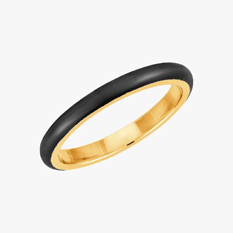 luxury diamond wedding rings -Daring Black Stacker Ring