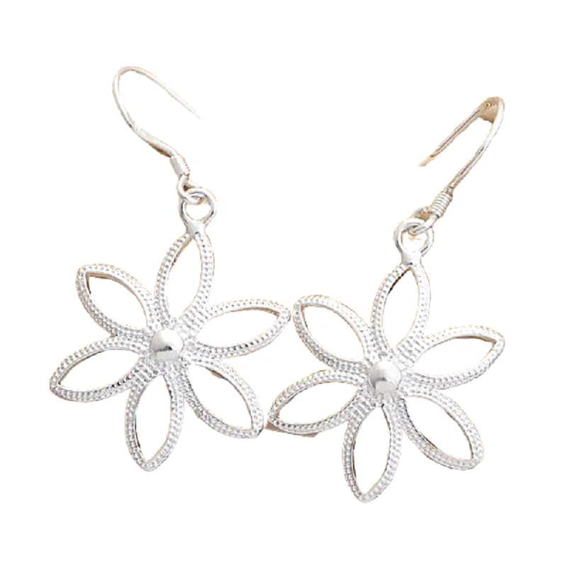 elegant earrings for women -Star Flower Light Silver Earrings For Woman