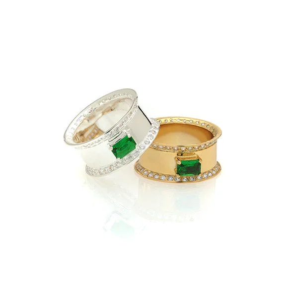 birthstone wedding rings for women -Emerald City Ring