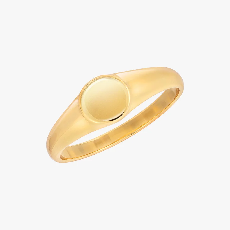 custom diamond rings for women -Minimal Signet Ring Gold