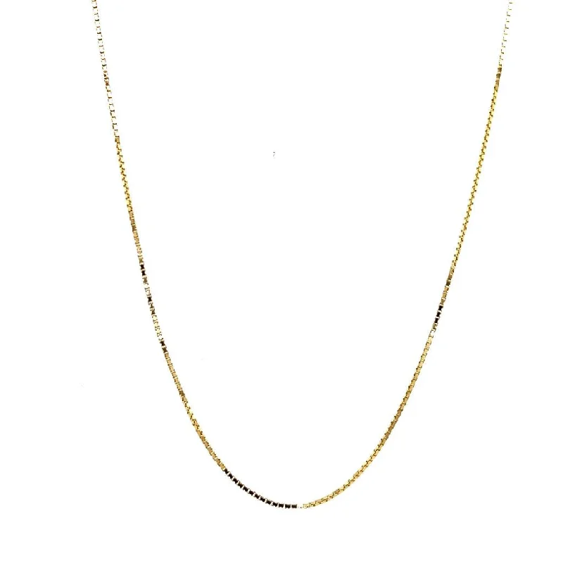 fashion necklaces for women -Gold Box Chain - 18"