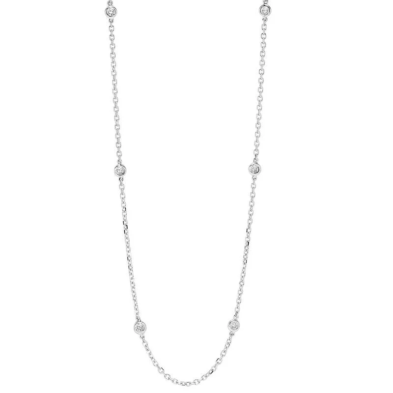 bold necklaces for women -14K Rose Gold Diamond Necklace - 1 ct.