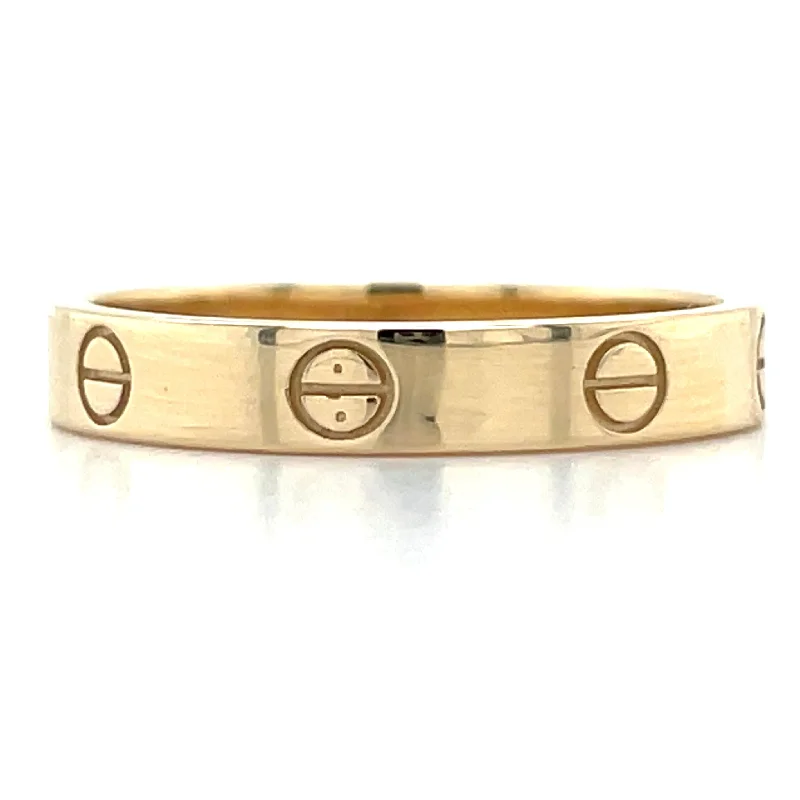 custom gemstone rings -9ct Yellow Gold Screw Detail Ring