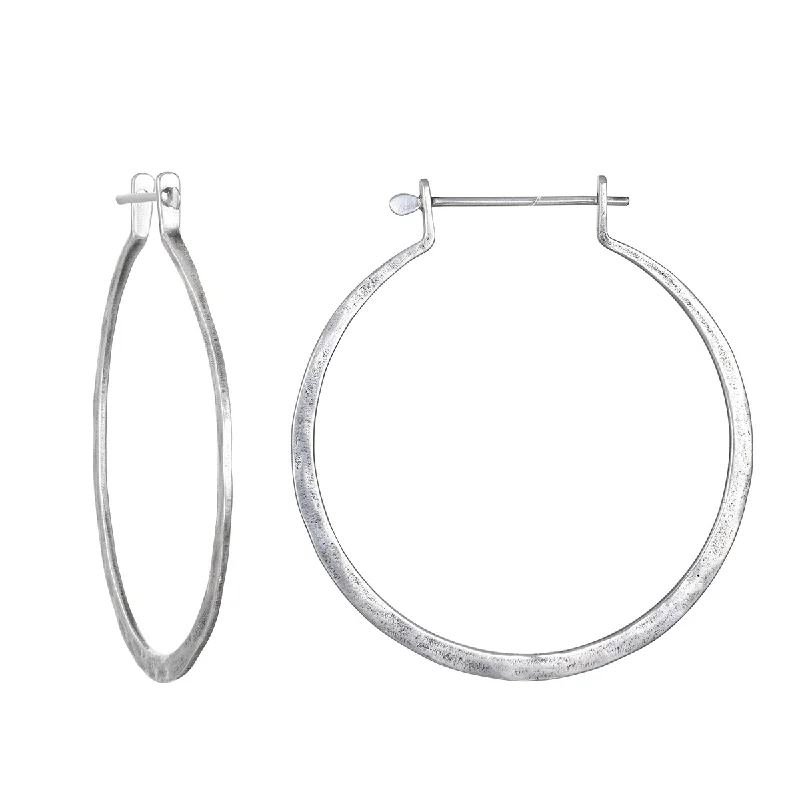 large statement earrings for women -Effortless Simplicity Silver Earrings