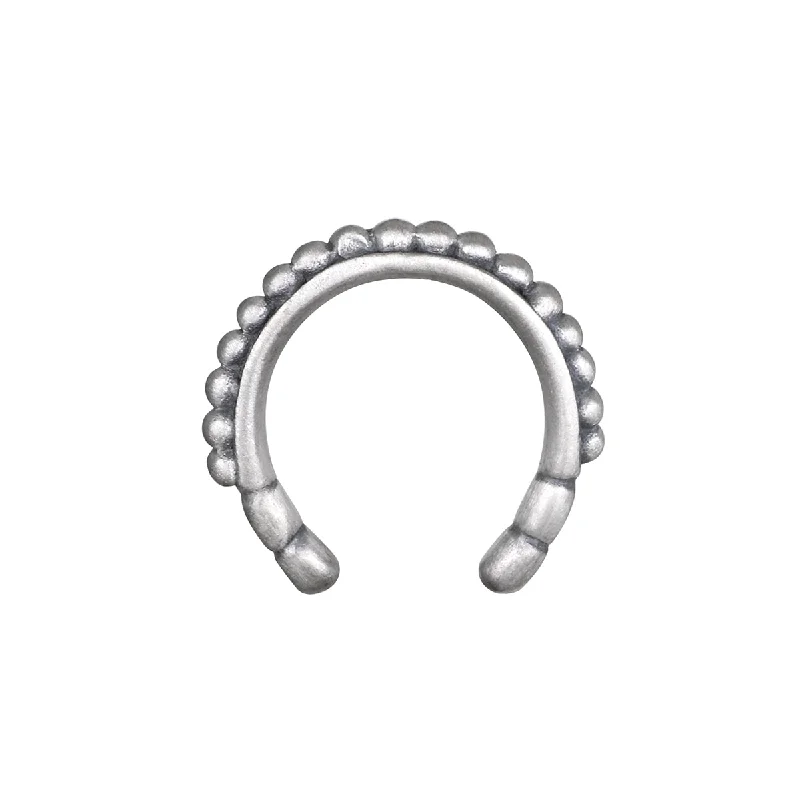 statement hoop earrings for women -Vital Energy Silver  Ear Cuff