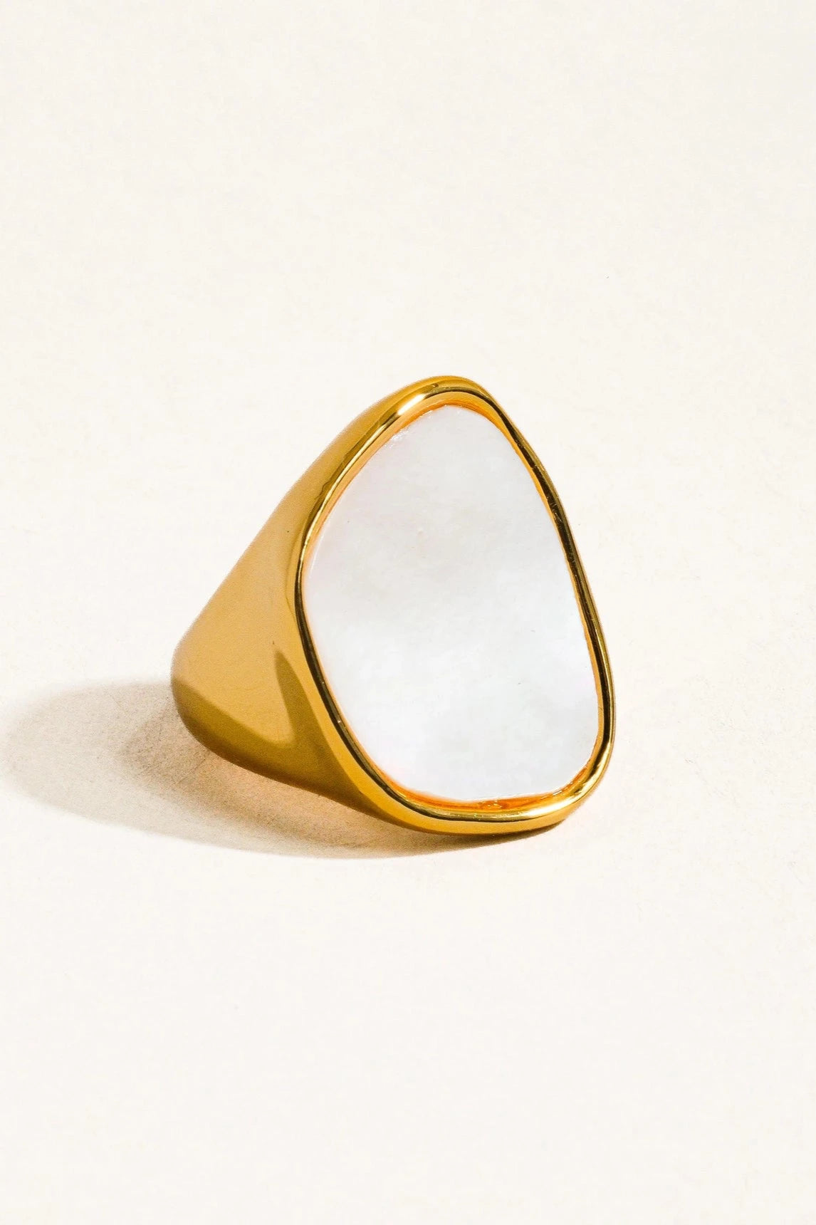 birthstone rings for women -Calypso 18k Gold Natural Shell Statement Ring