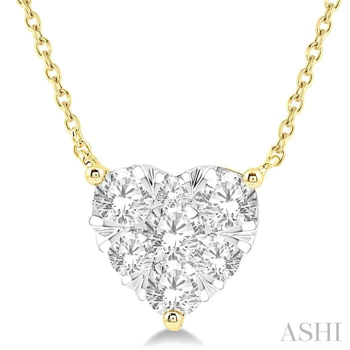 charm necklaces for women -HEART SHAPE LOVEBRIGHT ESSENTIAL DIAMOND PENDANT