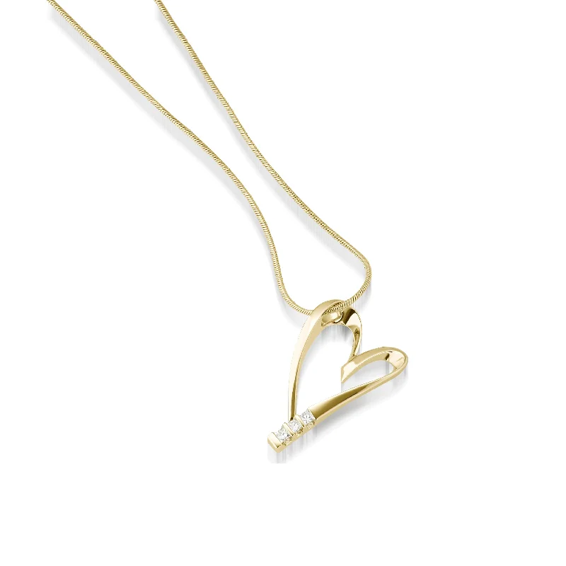 simple chain necklaces for women -Devotion Diamond Heart Pendant Necklace