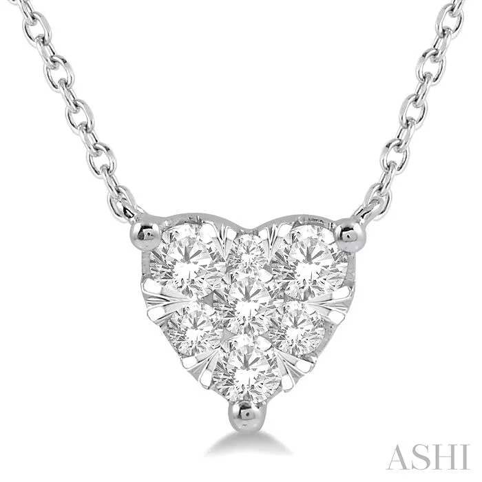 romantic necklaces for women -HEART SHAPE LOVEBRIGHT ESSENTIAL DIAMOND PENDANT