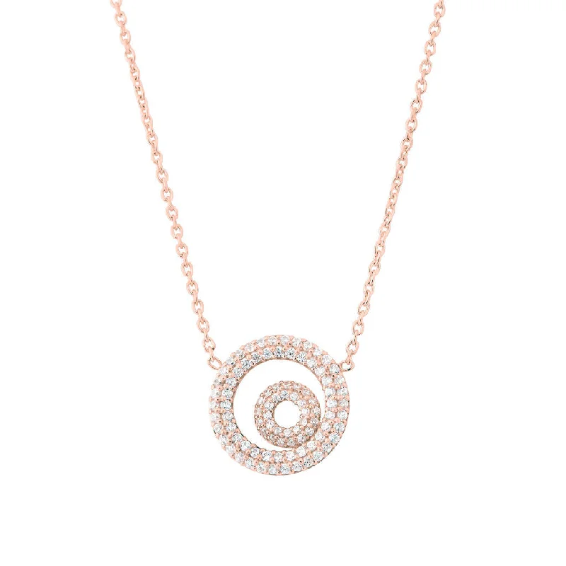 elegant chain necklaces for women -Matiné 18K Rosegold Necklace w. 93 Diamonds