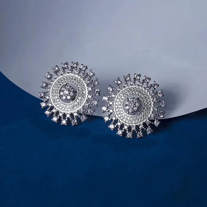 silver hoop earrings for women -Radiant Harmony Studs