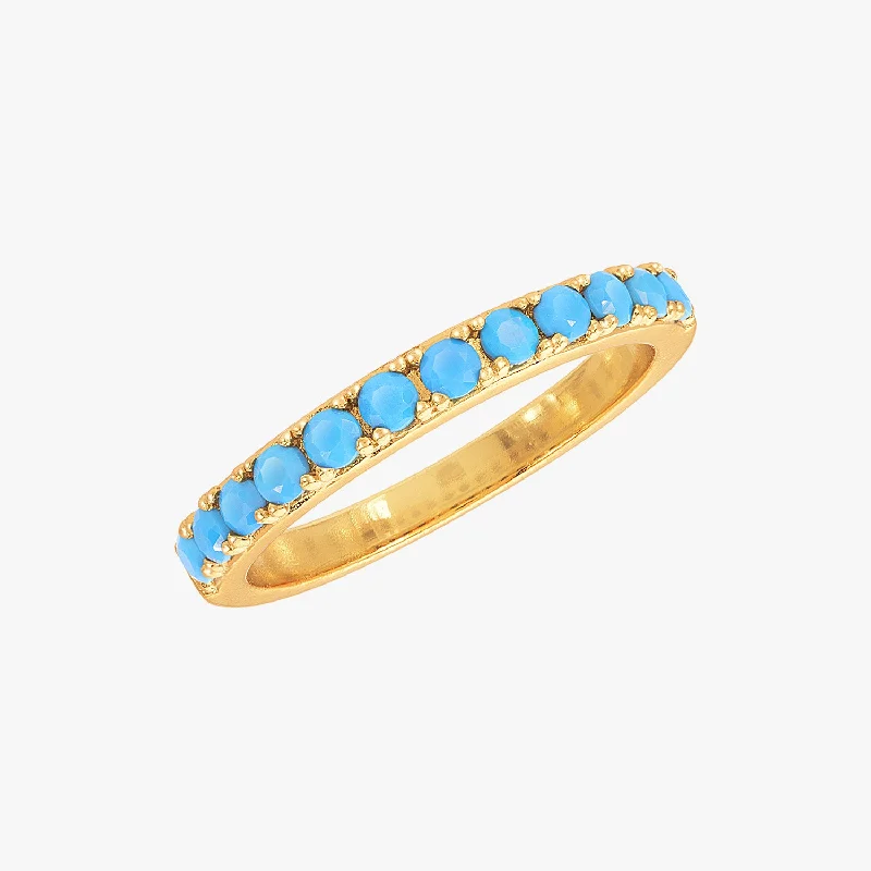 birthstone wedding rings for women -Turquoise Ring Gold