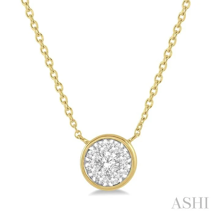 statement piece necklaces for women -ROUND SHAPE LOVEBRIGHT ESSENTIAL DIAMOND PENDANT