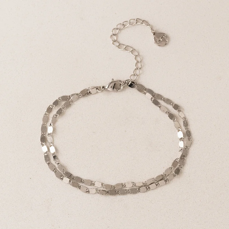 infinity bracelets for women -Cleo Double Bracelet Silver