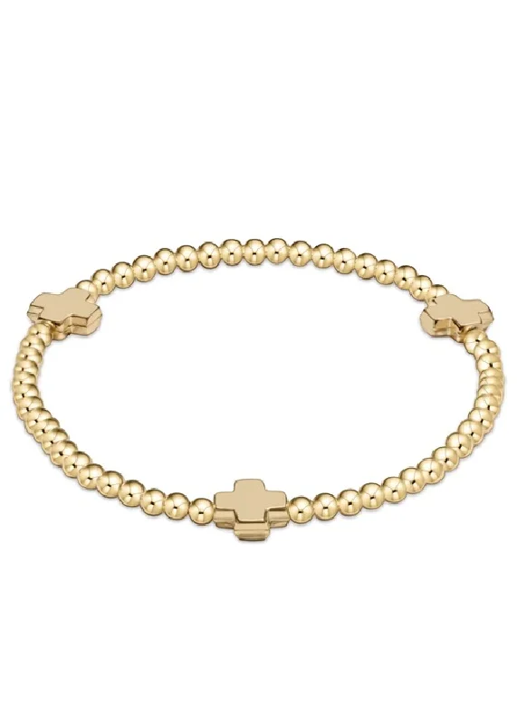 charm bracelets for women -SIGNATURE CROSS BRACELET - GOLD