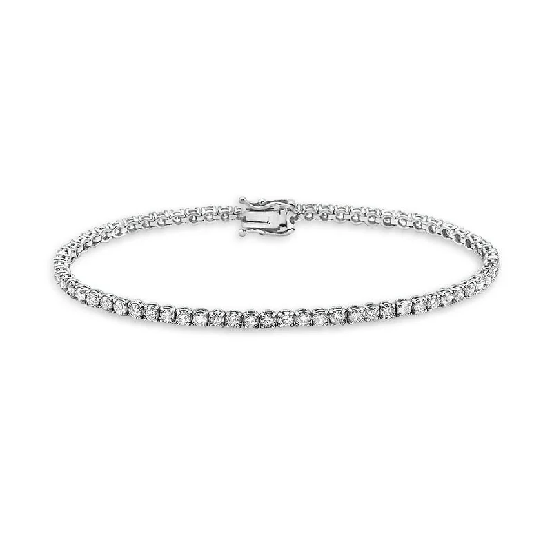 charm bangles for women -Showroom Collection Diamond Tennis Bracelet (5.00 ct.) 3 mm 4-Prongs Setting in 14K Gold