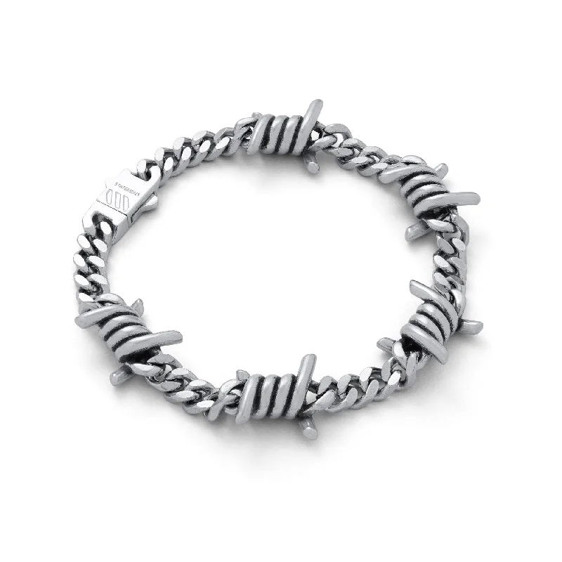 elegant cuff bracelets for women -6mm Barbed Wire Cuban Bracelet