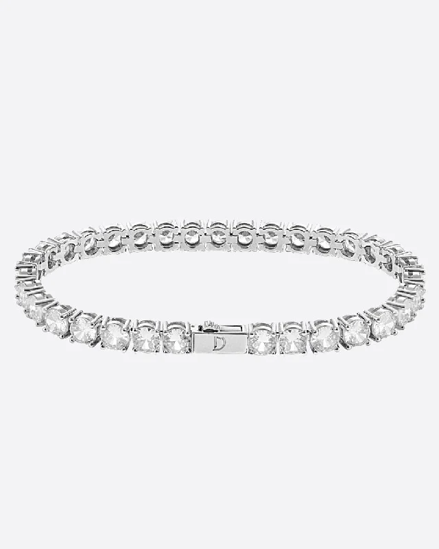 chic bangles for women -TENNISBOY BRACELET. - 5MM WHITE GOLD