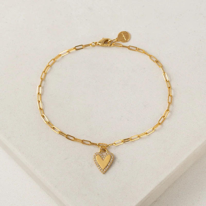 beaded bangles for women -Verona Pave Heart Bracelet