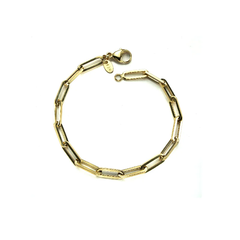 bridal charm bangles for women -Paperclip Chain Necklace or Bracelet