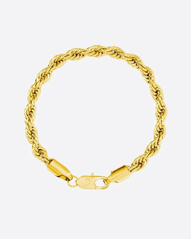 luxury tennis bracelets for women -CLEAN ROPE BRACELET. - 6MM 18K GOLD