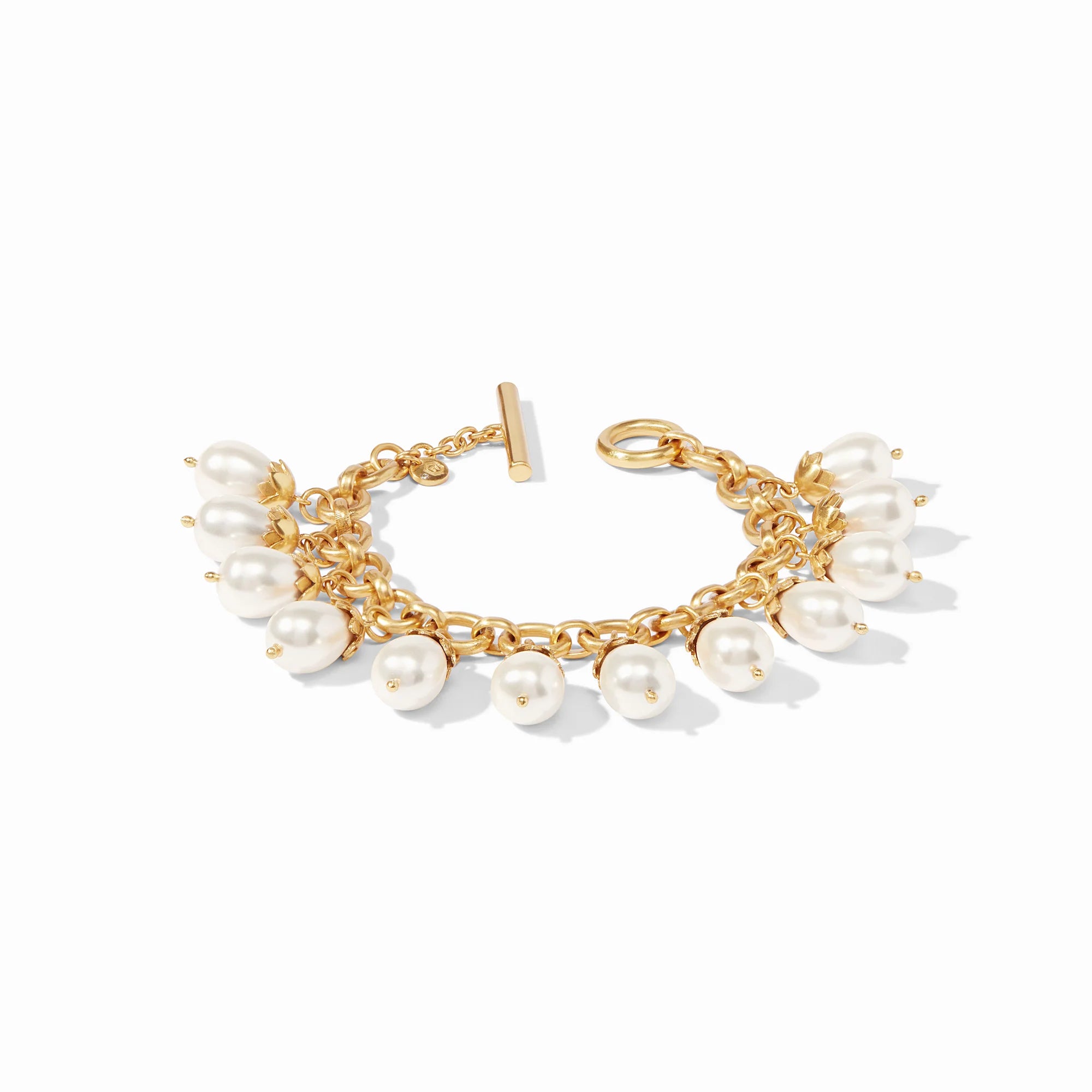 multi-layered bangles for women -FLORA PEARL CHARM BRACELET