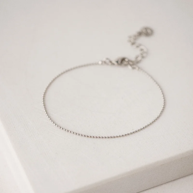 layered bangles for women -Ball Chain Bracelet Silver