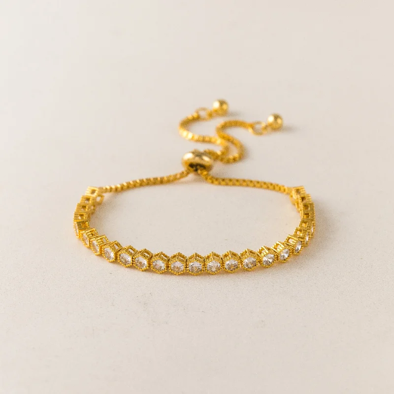 gold cuff bangles for women -Luxe Tennis Honeycomb Bracelet