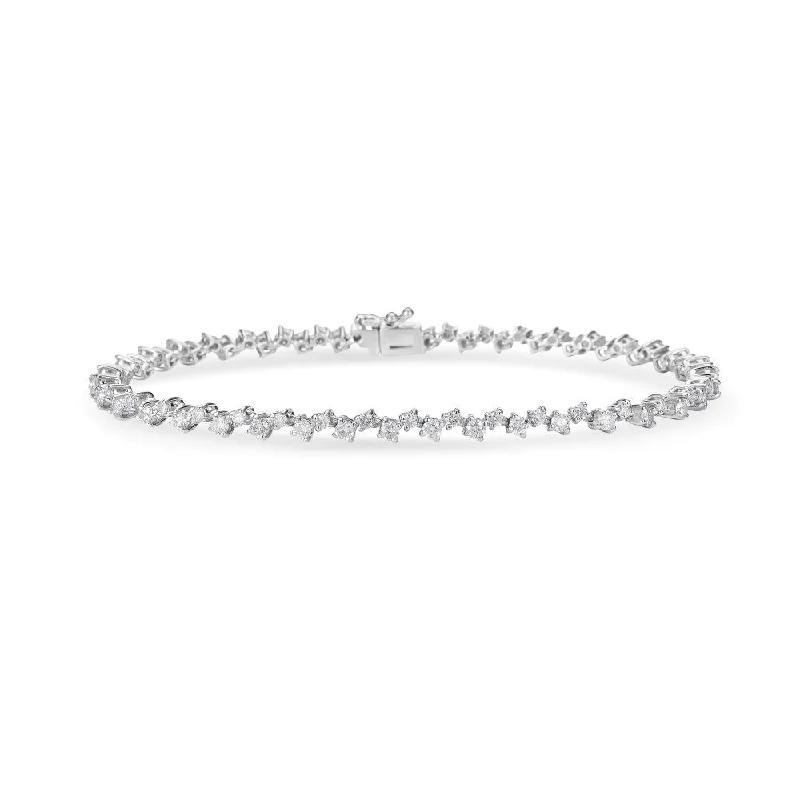 vintage-style bangles for women -Multi Round Diamond Tennis Bracelet (2.65 ct.) in 14K Gold