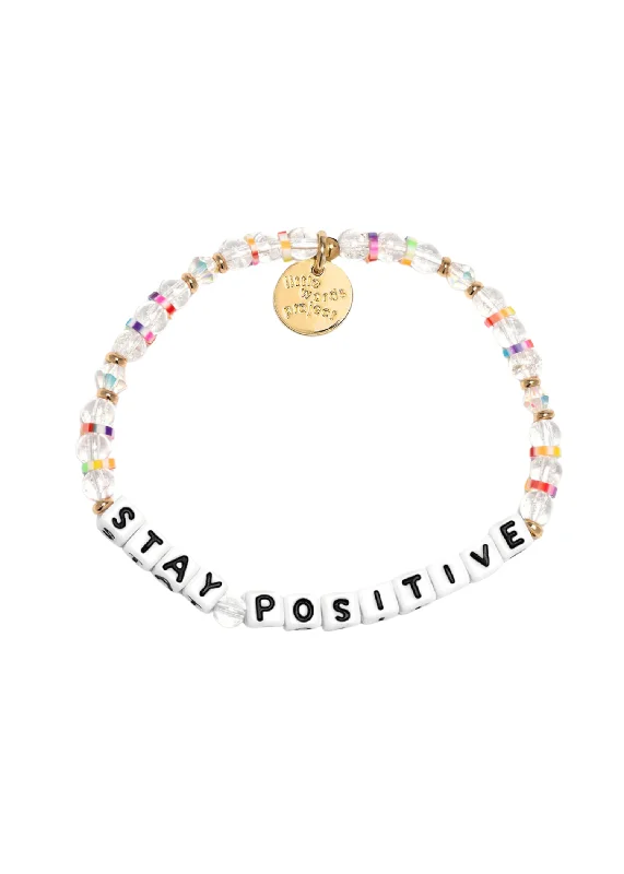 elegant cuff bracelets for women -LITTLE WORDS BRACELET - STAY POSITIVE