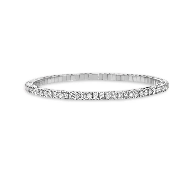 elegant bangles for women -Stretchy Diamond Stackable Tennis Bracelet Cuff (3.25 ct.) in 14K Gold