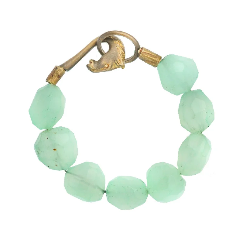 gold bangles for weddings -Aqua Agate Bracelet