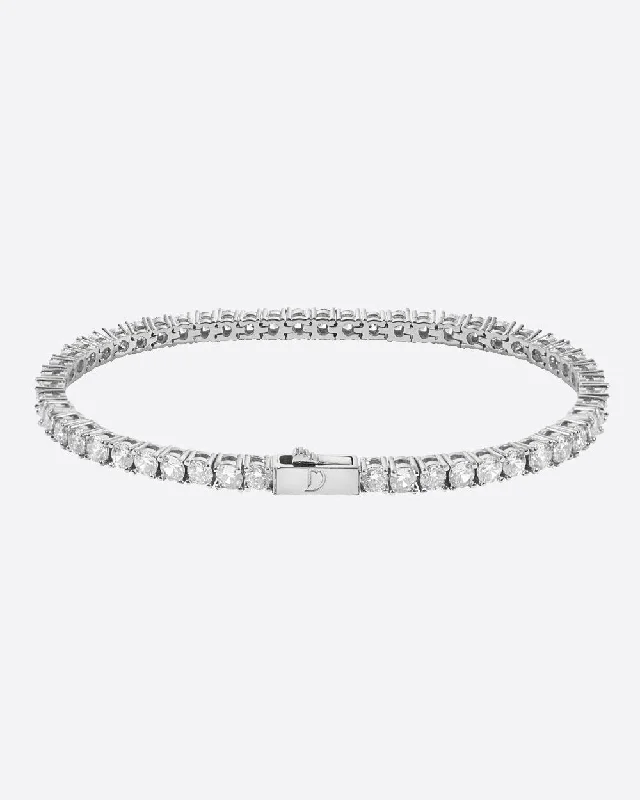 gold tennis bracelets -TENNISBOY BRACELET. - 4MM WHITE GOLD