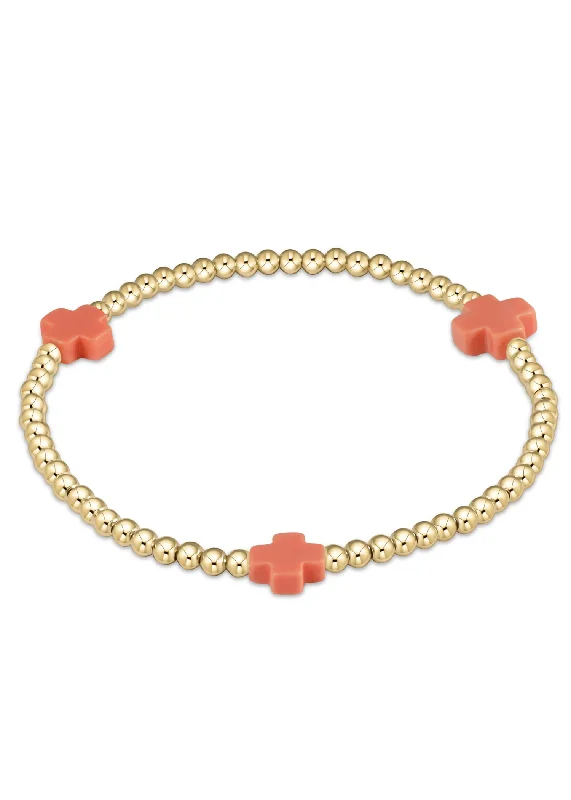 diamond bangles for women -SIGNATURE CROSS BRACELET - CORAL