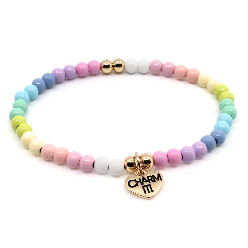 chunky tennis bracelets for women -4mm Pastel Stretch Bead Bracelet