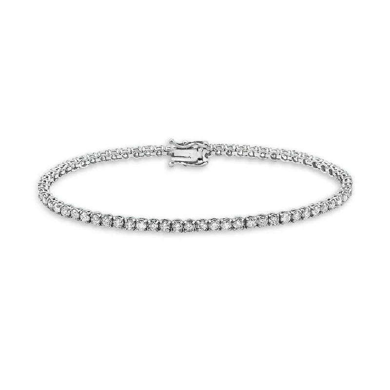 chunky bracelets for women -Diamond Tennis Bracelet (6.00 ct.) 3.2 mm 4-Prongs Setting in 14K Gold