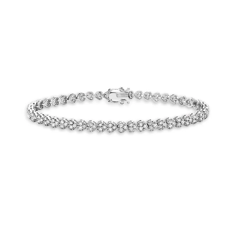 statement bracelets for women -Diamond Heart Shape Tennis Bracelet (2.55 ct.) in 14K Gold