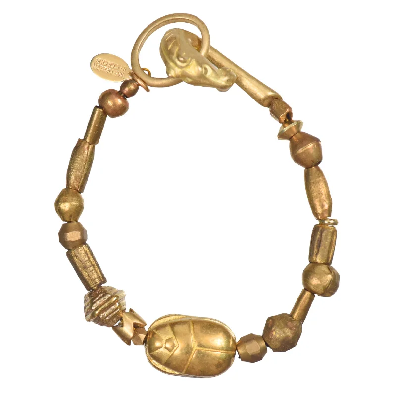 adjustable gold bangles for women -Golden Scarab Bracelet