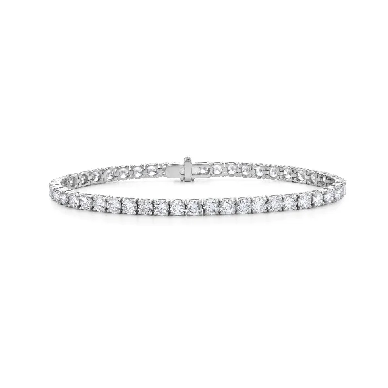 personalized charm bangles -Lab Grown Diamond Tennis Bracelet (8.00 ct.) 3.70mm 4-Prongs Setting in 14K Gold