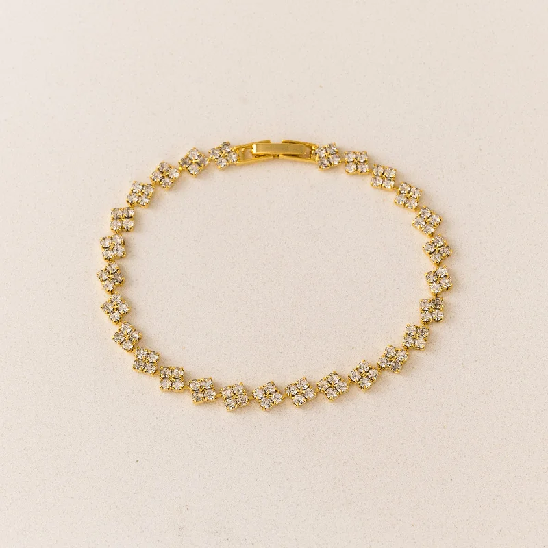 gold wedding bangles for women -7” Luxe Tennis Cluster Bracelet