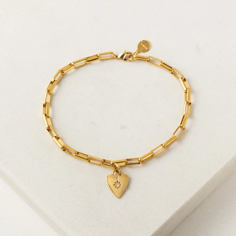 luxury tennis bracelets for women -Verona Starburst Heart Bracelet